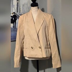H&M Cream Double Breasted Blazer NWT Women’s Size S Tailored Jacket